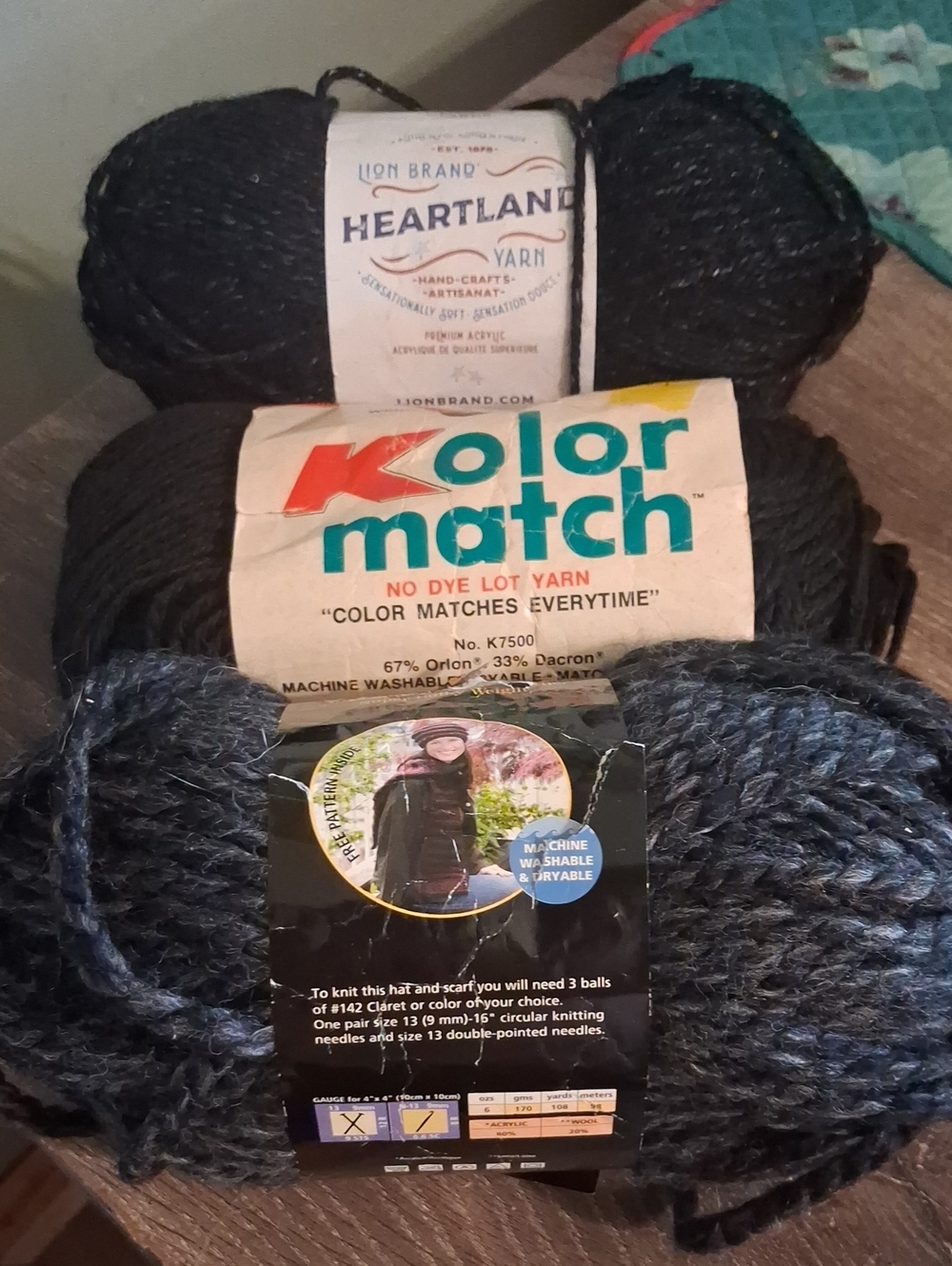 Multiples Yarn Bundle in Black and Blue-Gray